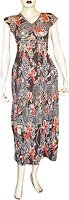 Womens Casual Tank Spaghetti Straps Flirty Sun Dresses in Cotton Fabric with Embroidery for Beach Wear Made in India Size 14 (sds100c)