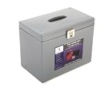 Pierre Henry Metal File Box with 5 Suspension Files Tabs and Insert A4 W370xD220xH290mm Silver Ref 040011: metal storage boxes
