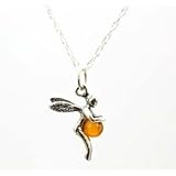 Sterling Silver Fairy Amber Pendant On An 18 Silver Chain By TOC