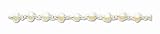 Sterling Silver White Bead with Heart Anklet - 9 inch