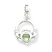 Pendant - Silver Irish Celtic Claddagh Pendant w/Green Cubic Zirconia