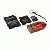 Kingston microSD Multi-Kit - Flash memory card ( microSD to SD/mini SD adapters included ) - 2 GB - microSD