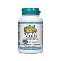Natural Factors Multi Acidophilus with FOS, 90 Capsules,