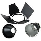 Bowens Reflector Kit, with 60 Grid Reflector, Snoot & 4-Leaf Barndoor for Gemini Monolights.