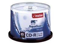 Imation Printable with AquaGuard Surface 45 x CD R 700 MB 52x white ink jet printable surface spindle storage media