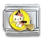 Clearly Charming Hello Kitty Witch on Broom Cat Animal Theme Licensed Charm Bracelet