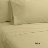 IMAGE OF Traditions Bed Linens Solid Sateen 300 Thread Count 100% Egyptian Cotton Full Beige