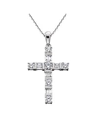 Diamond cross necklace in 14kt white gold