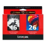 Lexmark Twin Pack #16, #26 Black and Color Print Cartridges -10N0202 On Sale