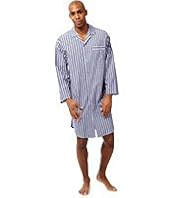 Pure Cotton Revere Collar Textured Striped Nightshirt
