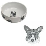 Cardigan Welsh Corgi Paw Print Bowl, Porcelain by Rosalinde (7 in. x 2.5 in. deep)