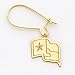 14K Texas Rangers Flag Kidney Wire Earrings