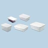 Roughtote Clear Storage Boxes w/white lid, 7 Gallon. EA