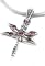 Small Garnet Dragonfly Sterling Silver Charm Pendant