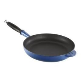 Le Creuset Cast Iron Satin Black Interior Frying Pan, Graded Blue, 26 cm