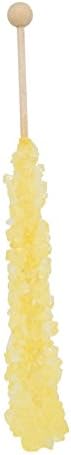 Classic Rock Candy on Swizzle Stick, Individually Wrapped, 12 Count (Yellow - Banana)