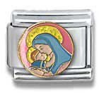 Clearly Charming Mary with Infant Jesus, Christian, Religious Theme Italian Charm