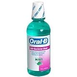 Oral-B anti bacterial anti plaque rinse liquid, mint - 16 oz