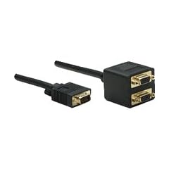 MANHATTAN Video Splitter Kabel VGA Stecker auf 2x VGA Buchsen schwarz 0,3 m