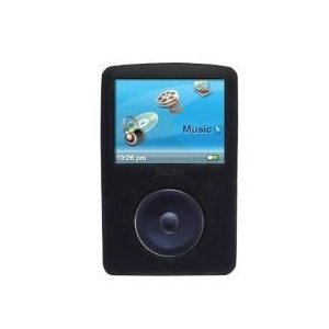Fosmon Solid Black Silicone Case fits Sandisk Sansa Fuze 2Gb / 4Gb / 8Gb