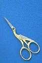 3 1/2" Gold Stork Embroidery Scissors-made in Italy