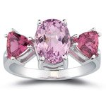 Kunzite & Pink Tourmaline Ring in 10K White Gold