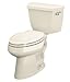 Kohler K-3493-RA-7 Highline Classic Pressure Lite Comfort Height Elongated 1.4 gpf Toilet with Right-Hand Trip Lever, Less Seat, Black Black