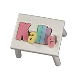 Personalized Pastel Puzzle Step Stool-1-8 letters - Color
