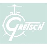 Gretsch Drum Set White Logo RUB ON Car Window OUTSIDE Sticker Decal