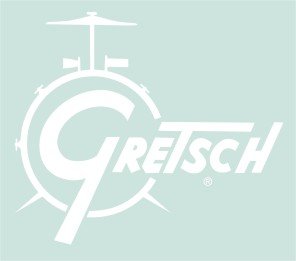Gretsch Drum Set White Logo RUB ON Car Window OUTSIDE Sticker Decal