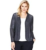 Open Front Blazer Cardigan with Linen