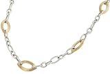 Ladies 17 Fashion Hollow Link Two Tone Necklace