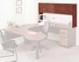Communication Station 48" Overhead Storage Unit w/Flipper Doors, Mahogany/Black
