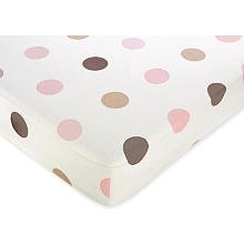 JoJo Designs Pink and Chocolate Mod Dots Crib sheet product image