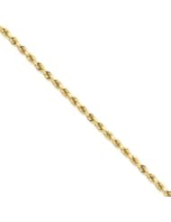 14k Gold 3mm D/C Rope with Lobster Clasp Chain 9 Inches