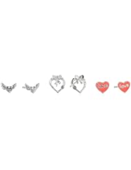 Kate & Lucy Girls Sterling Silver 3 Piece Earrings Set