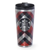 Starbucks Plaid Red & Black Stainless Steel Tumbler, 16 fl oz
