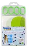 Shower Curtain & Hooks in Assorted Designs – Green