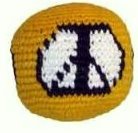 IMAGE OF Hacky Sack ~ Peace Sign Hacky Sack ~ Yellow