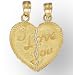 14K Gold Friendship Heart Pendant - I Love You