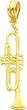 14K Gold Trumpet Charm