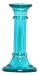 Colorful Recycled Art Glass Small Aqua Blue Candleholder 6"H Set of Two