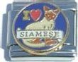 Clearly Charming I Love Siamese Cat Italian Charm Bracelet Link