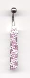 Triangle Dropper Navel Bar in Rose