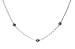Sterling Silve & 18k White Gold Sapphire Bezel Set 3 Stations Necklace Pendant Ct.tw 0.15 image 2