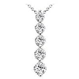 1.00 Carat H/SI2 Round Brilliant Certified Diamond Necklace in Platinum