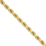 14k 8mm D-Cut Rope Barrel Clasp Chain Anklet - 9 Inch