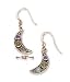 Sterling Silver 18mm Crescent Moon Amethyst Peridot Labradorite Earrings