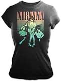 Nirvana Rainbow Sitting Juniors Black Tee T-Shirt