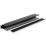 ICC ICCMSCMA41 - Rack cable management panel (horizontal) with cover - black powder coat - 1U
